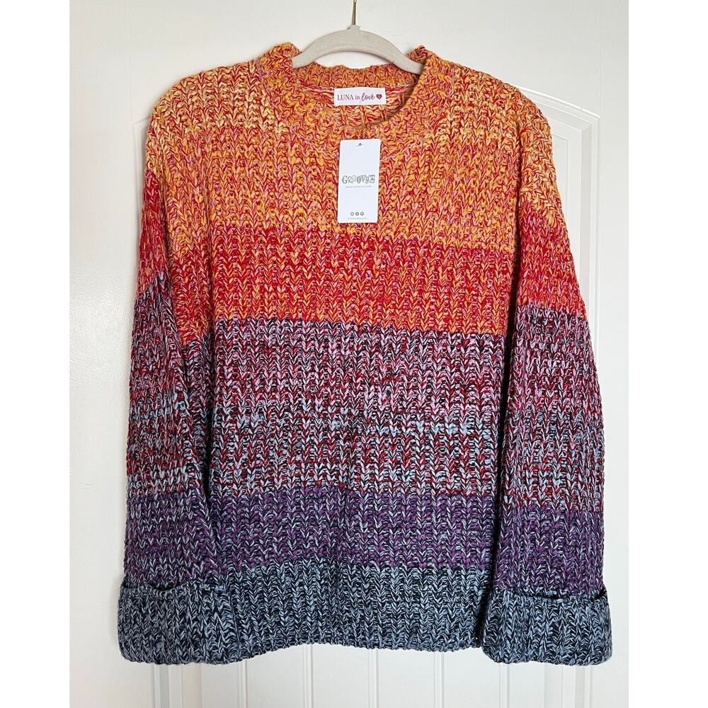 Luna in Love | NWT Size Small Multi Colored Ombre Sweater